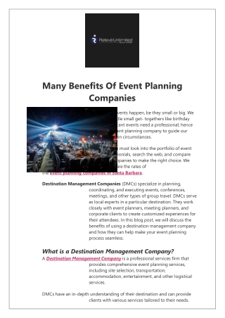 Many Benefits Of Event Planning Companies