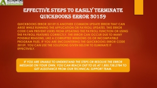 A quick and easy troubleshooting guide to resolve QuickBooks Error 30159