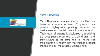 Yarra Signworks  Yarrasignworks.com.au