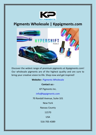 Pigments Wholesale  Kppigments