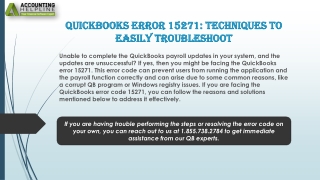 An effective way to fix QuickBooks Error 15271
