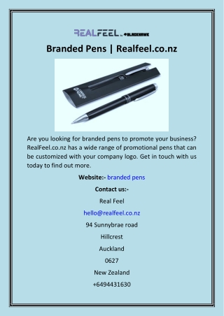 Branded Pens  Realfeel.co.nz