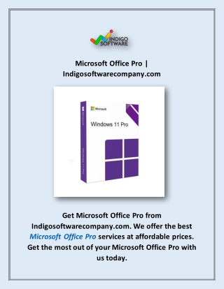 Microsoft Office Pro | Indigosoftwarecompany.com