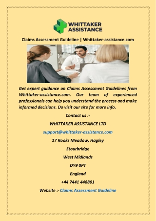 Claims Assessment Guideline  Whittaker assistance com