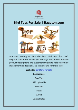 Bird Toys For Sale  Bagaton