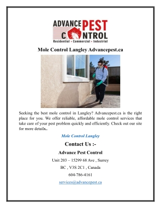 Mole Control Langley Advancepest.ca