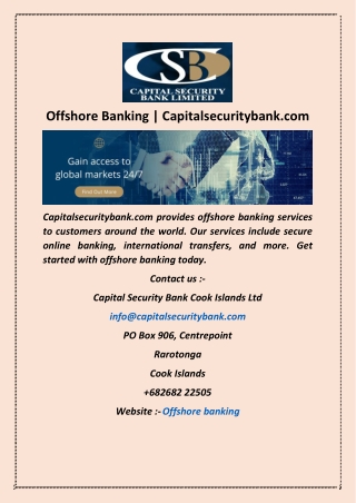 Offshore Banking  Capitalsecuritybank com