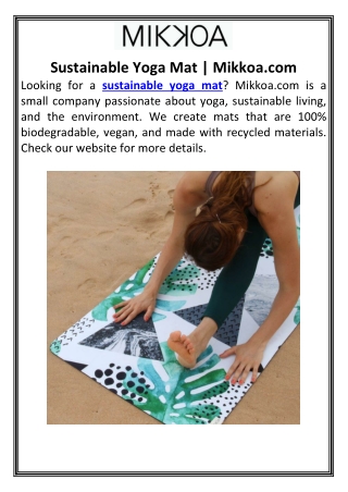 Sustainable Yoga Mat | Mikkoa.com