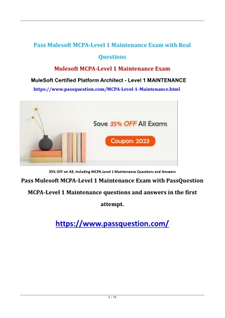 MCPA-Level 1 Maintenance Exam Questions