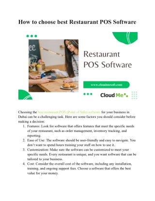 How to choose best restaurant POS Software