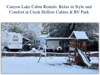 Canyon Lake Cabin Rentals - Relax in Style and Comfort at Creek Hollow Cabins and RV Park