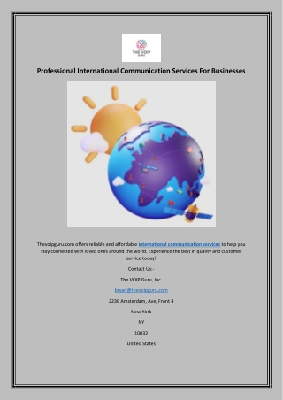 Professional International Communication Services For Businesses