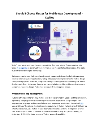 Should I Choose Flutter for Mobile App Development_ - XcelTec