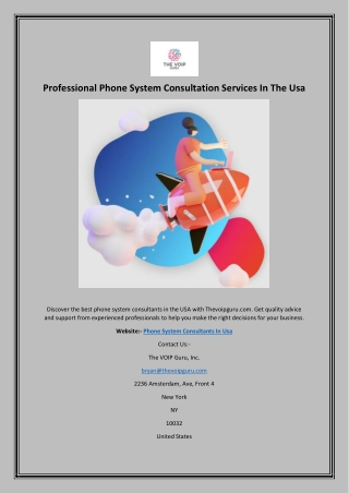 Professional Phone System Consultation Services In The Usa