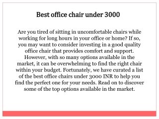 Best office chair under 3000