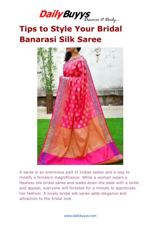 Tips to Style Your Bridal Banarasi Silk Saree