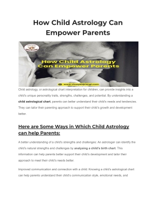 How Child Astrology Can Empower Parents