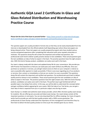 Authentic GQA Level 2 Certificate In Glass and Glass Related Distribution and Wa