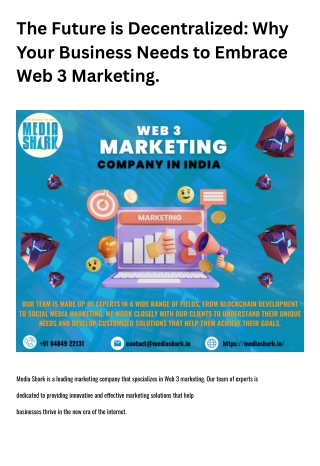 Web 3 Marketing Company in India