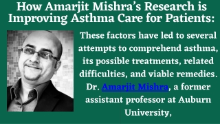 How Amarjit Mishra’s Research is Improving Asthma Care for Patients