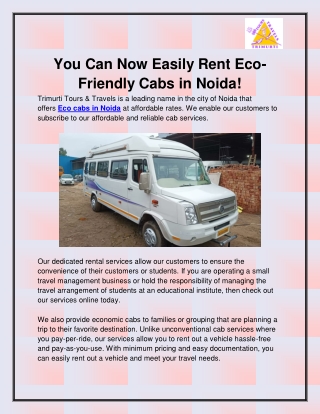 Eco cabs in Noida