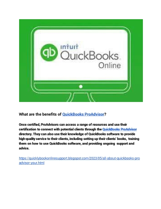 What are the benefits of QuickBooks ProAdvisor