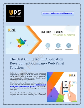 Online Kotlin Application & POS Website Development Company - Web Panel Solutions
