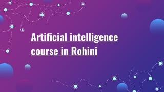 Artificial intelligence course in Rohini