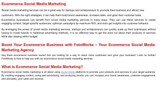 Ecommerce Social Media Marketing