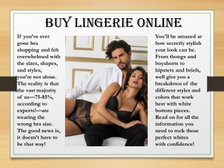 Buy lingerie online