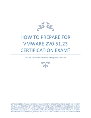 How to Prepare for VMware 2V0-51.23 Certification Exam?