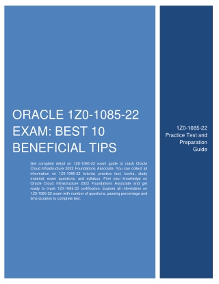 Oracle 1Z0-1085-22 Exam: Best 10 Beneficial Tips