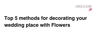 Flowers By Design - Wedding Flower Decorator in Bangalore