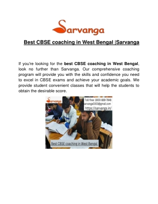 Best CBSE coaching in West Bengal