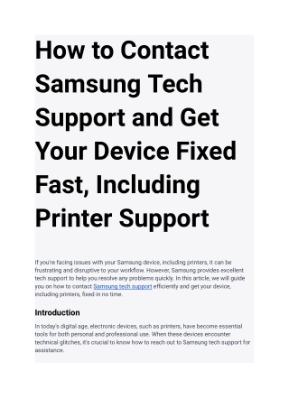 How to Contact Samsung Tech Support and Get Your Device Fixed Fast, Including Printer Support