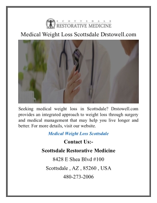 Medical Weight Loss Scottsdale Drstowell