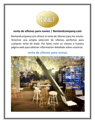 renta de sillones para novios  Rentandcompany.com