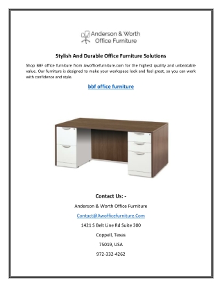 Stylish And Durable Office Furniture Solutions