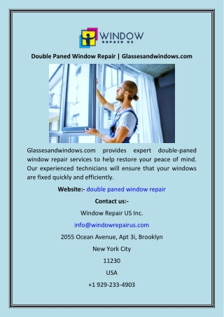 Double Paned Window Repair  Glassesandwindows