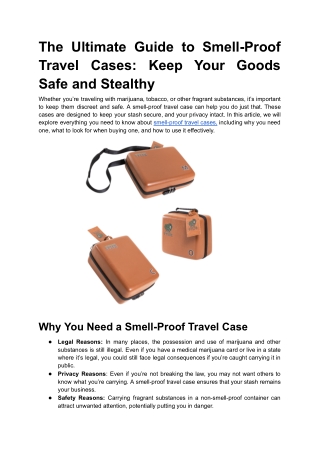 The Ultimate Guide to Smell-Proof Travel Cases_ Keep Your Goods Safe and Stealthy