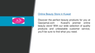 Online Beauty Store In Kuwait Qasrjamal.com