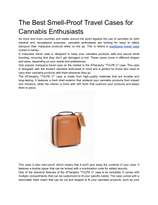The Best Smell-Proof Travel Cases for Cannabis Enthusiasts