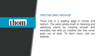 Men’s Hair Salon Vancouver Thomlife.com