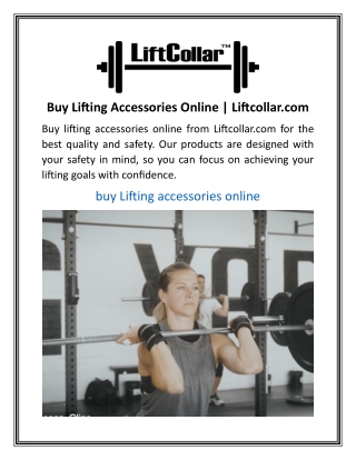Buy Lifting Accessories Online  Liftcollar.com