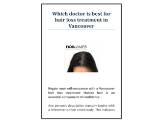 Which doctor is best for hair loss treatment in Vancouver