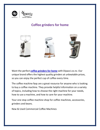 Coffee grinders for home - Dipacci.co.nz