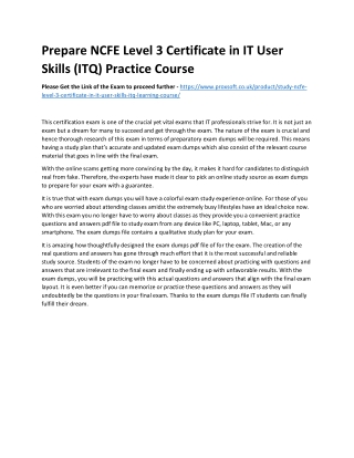 Prepare NCFE Level 3 Certificate in IT User Skills (ITQ) Practice Course