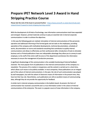 Prepare iPET Network Level 3 Award in Hand Stripping Practice Course