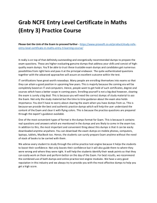 Grab NCFE Entry Level Certificate in Maths (Entry 3) Practice Course