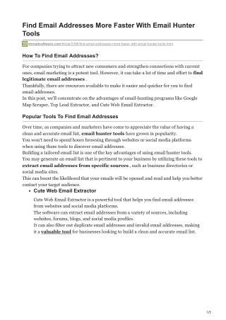 1Find Email Addresses More Faster With Email Hunter Tools